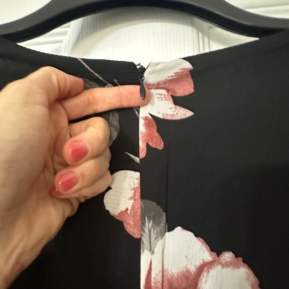 Everly Black Floral Mini Dress Long Sleeve S - Picture 4 of 8